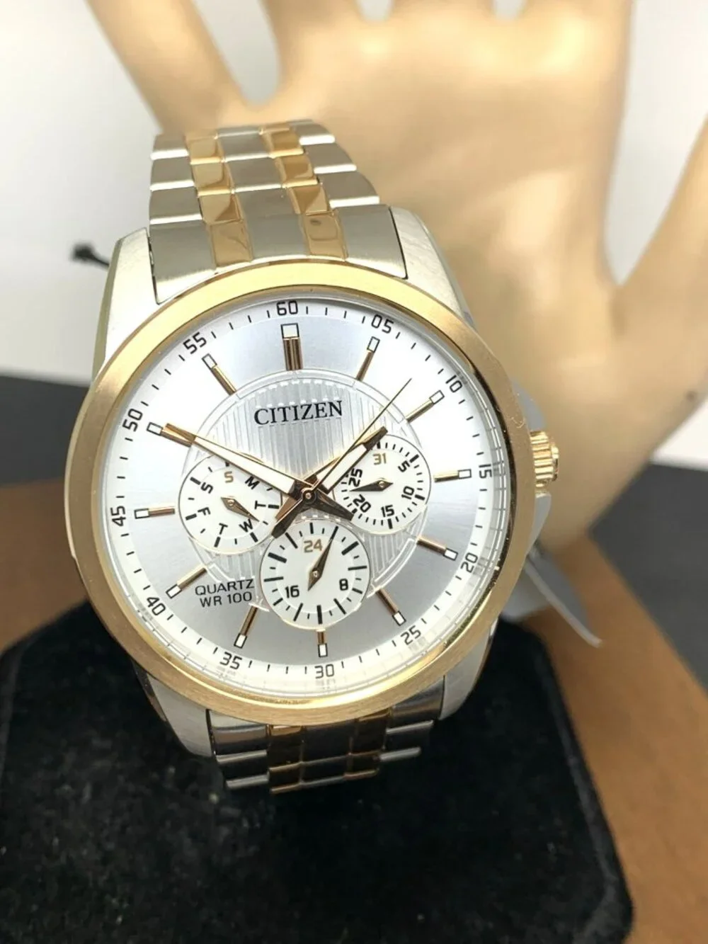 Citizen Men's Watch AG8346-51A Quartz Silver Dial Two Tone Stainless Steel 42mm